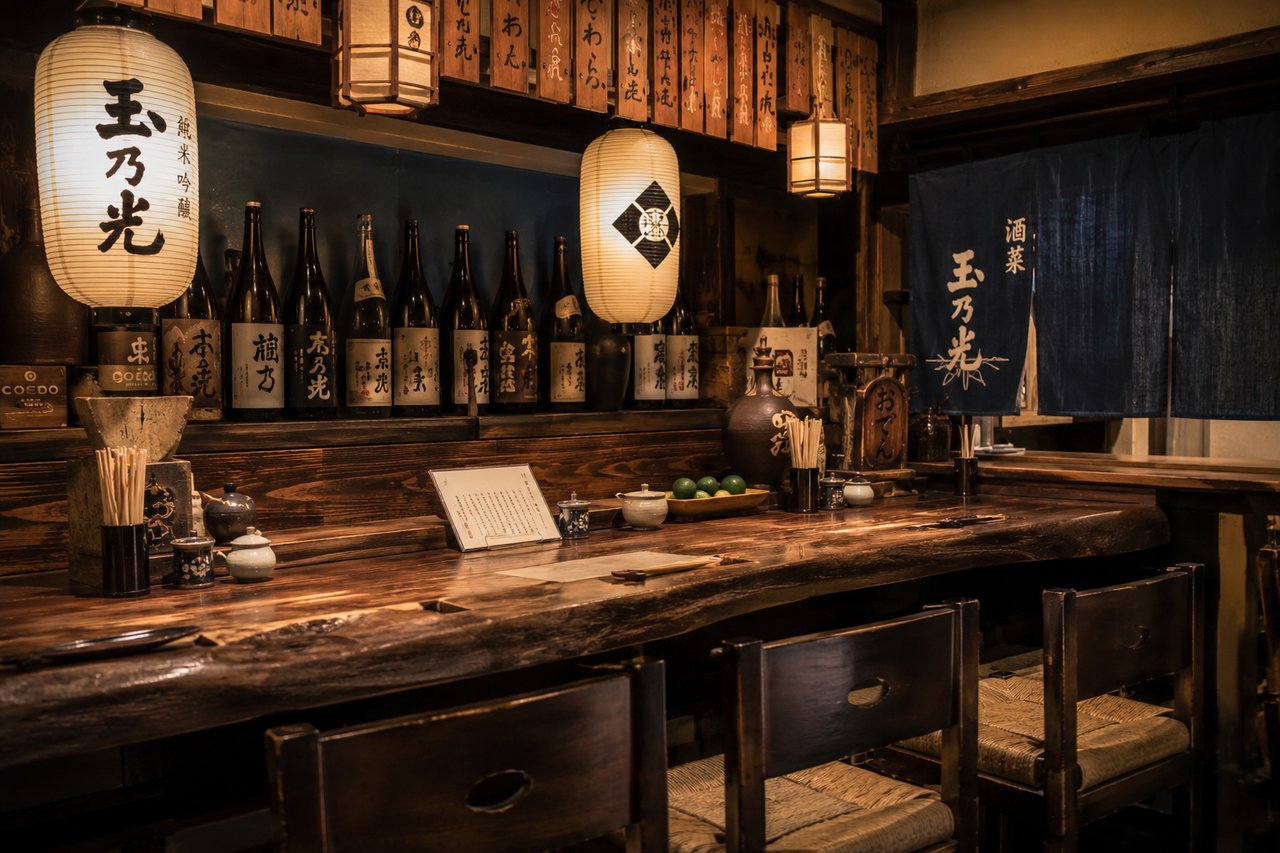 居酒屋ふくべのカウンター
