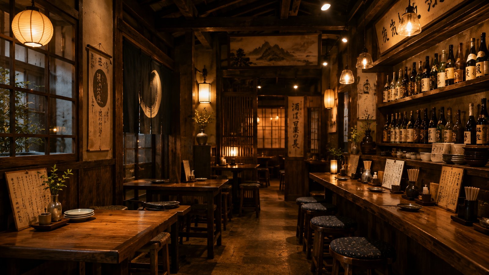 居酒屋ふくべの店内