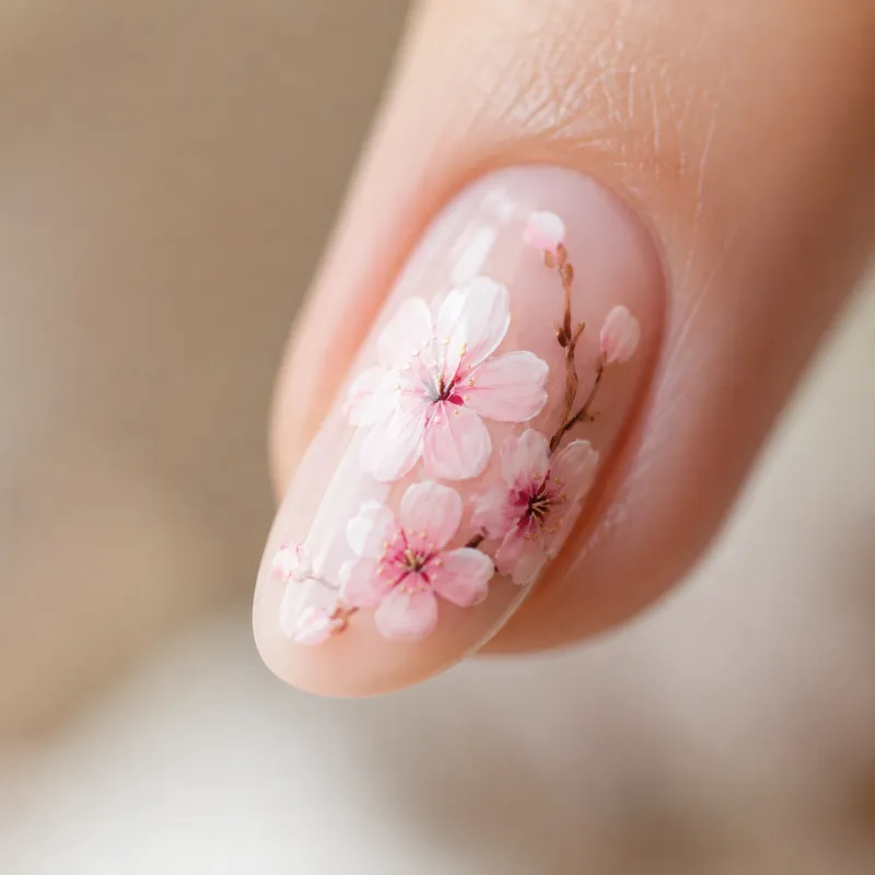 桜アートのネイルデザイン